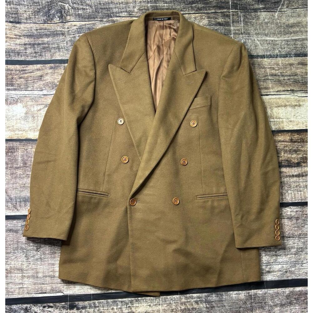 Paolo Vista Blazer Jacket Sports Coat Men's 44 100% Cashmere Double Breasted VTG